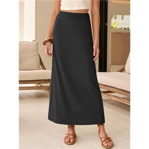 Maxi Skirts for Women Ankle Length Black